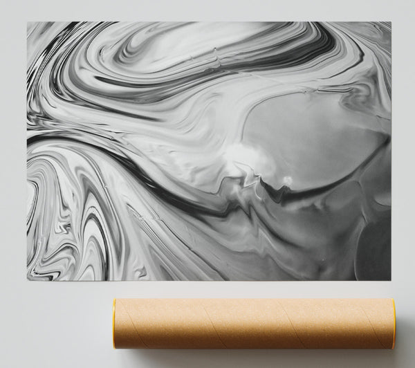 Silver Swirling Abstract