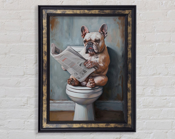 French Bulldog On The Toilet