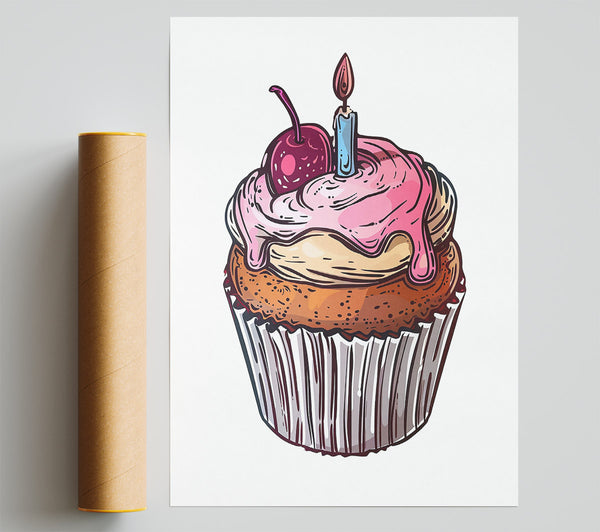 Pink Swirl Cupcake