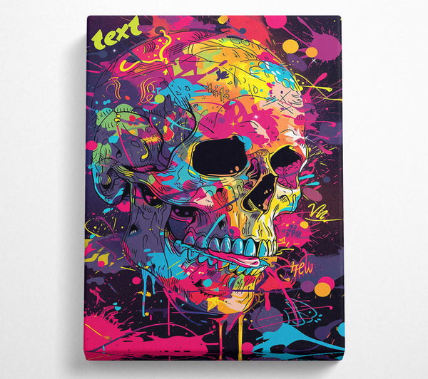 Yellow Splatter Skull