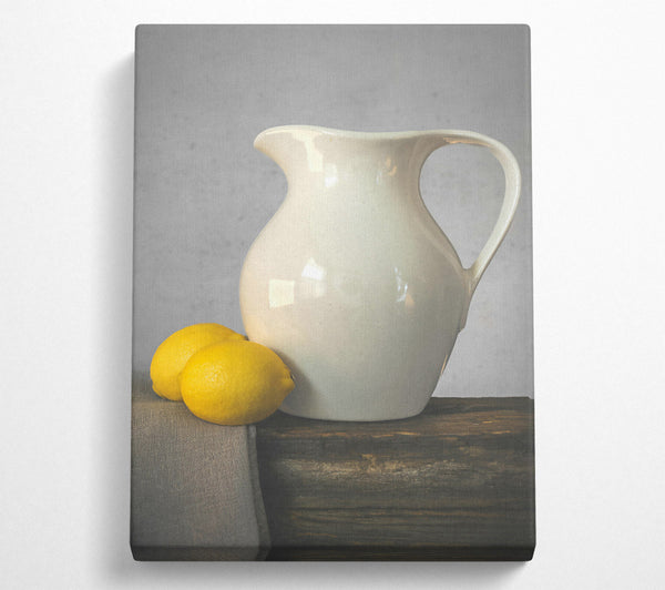 White Pitcher And Lemons