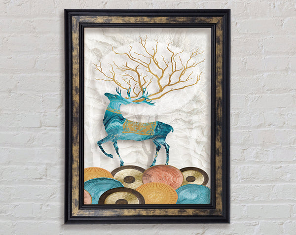 Gold And Blue Stag