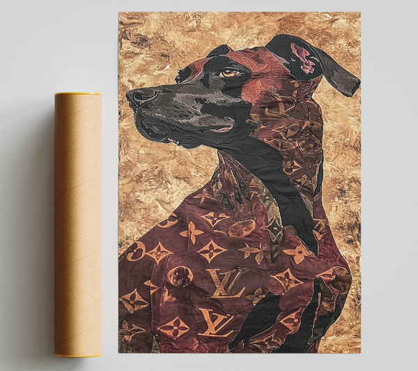 Burgundy Canine Canvas