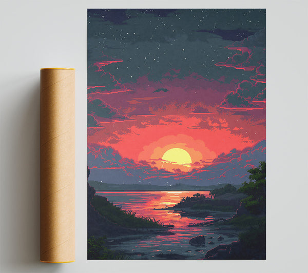 Crimson Sunset Glow