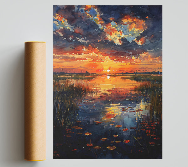 Orange Sunset Reflection