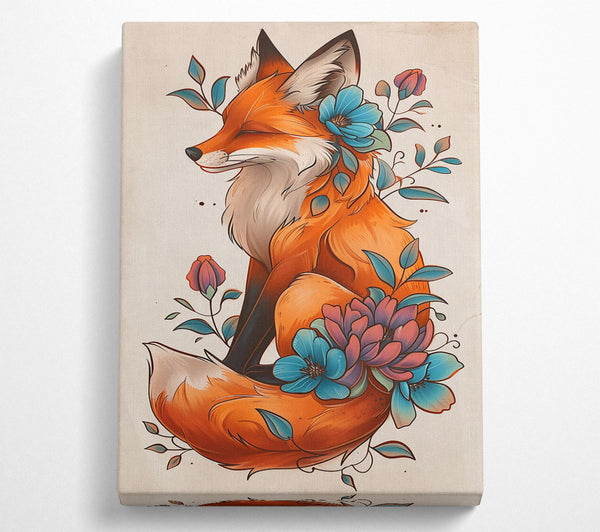 Orange Fox And Blooms