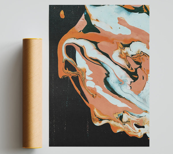 Peach And Black Swirls