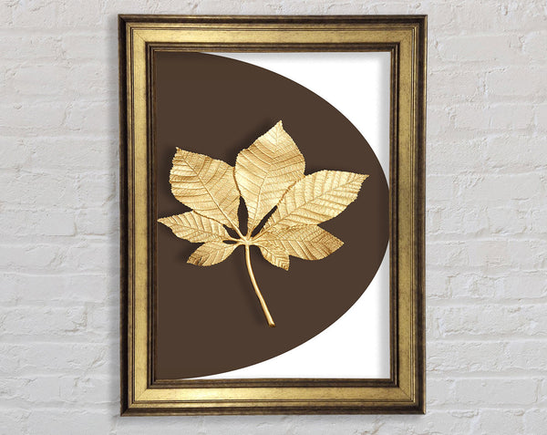 Gold Leaf On Brown And White