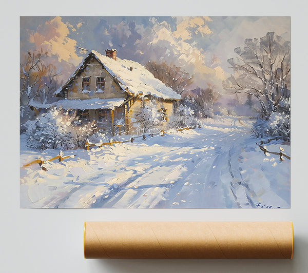 White Winter Cottage