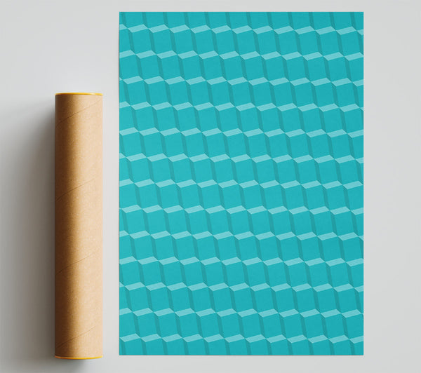 Teal Cube Pattern