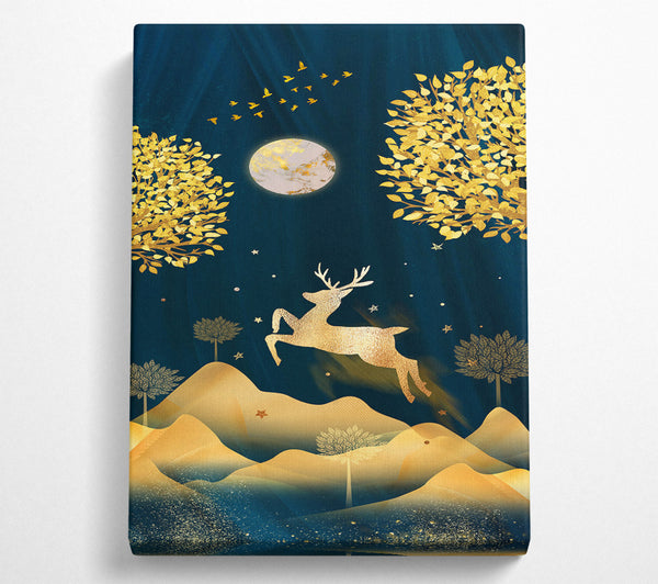 Gold Leaping Deer