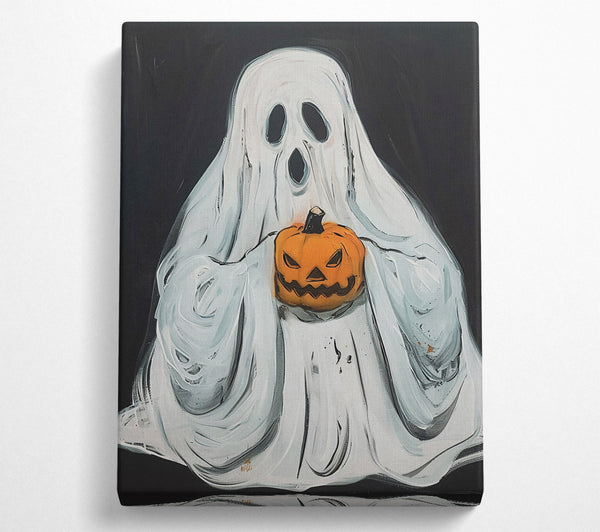 White Ghost With Pumpkin