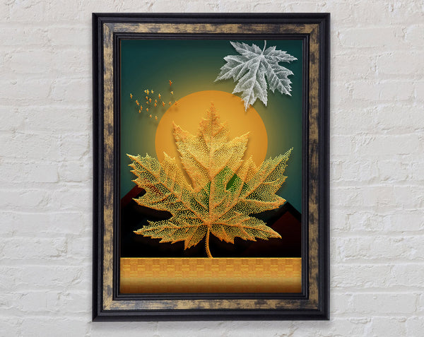 Gold Maple Leaf Moon