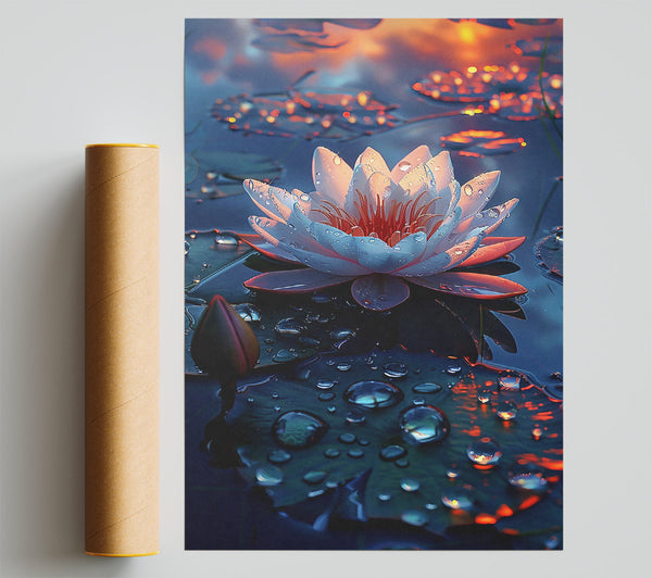 Blue Water Lily Bloom