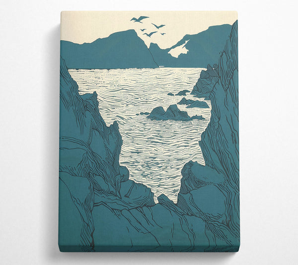 Teal Cliffs And Sea