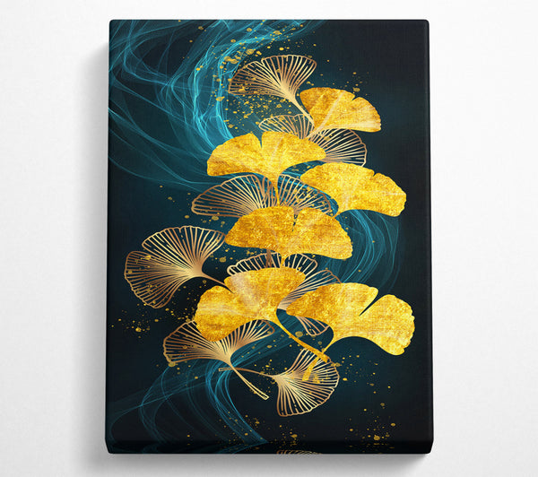 Golden Leaves With Swirls