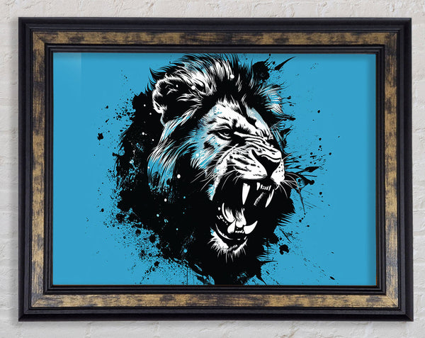 Graffiti Blue Lion