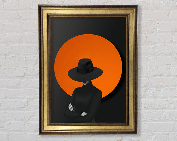 Lady In White With Orange Circle