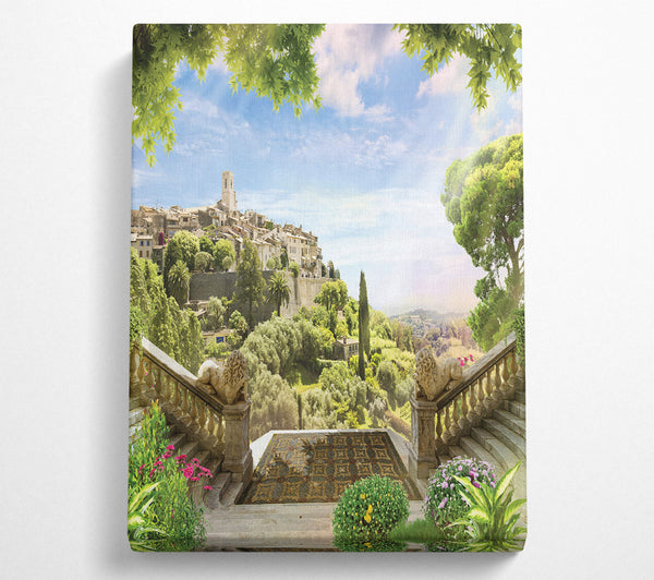 Mountain Scene With Steps