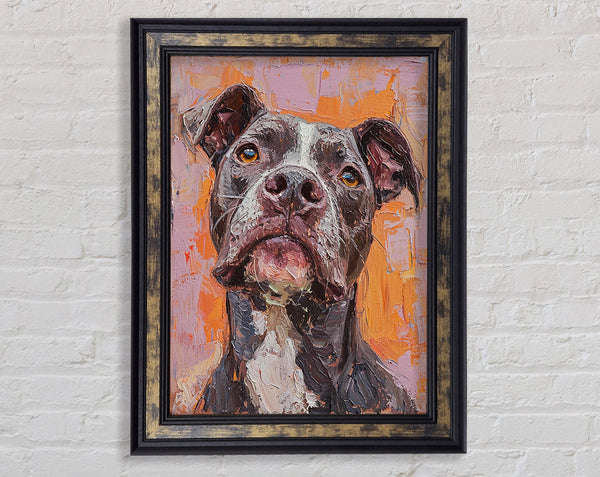 Oil Painting Pitbull