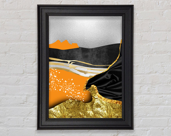 Orange And Black Abstract