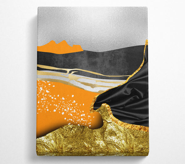 Orange And Black Abstract