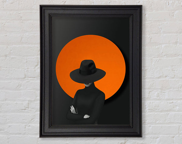 Orange Circle  Lady In Black Hat