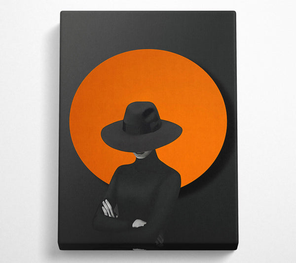 Orange Circle  Lady In Black Hat