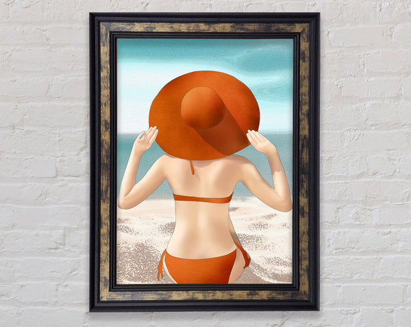 Orange Hat On The Beach