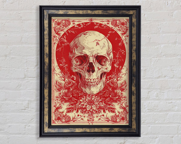 Skull On Red Illustration