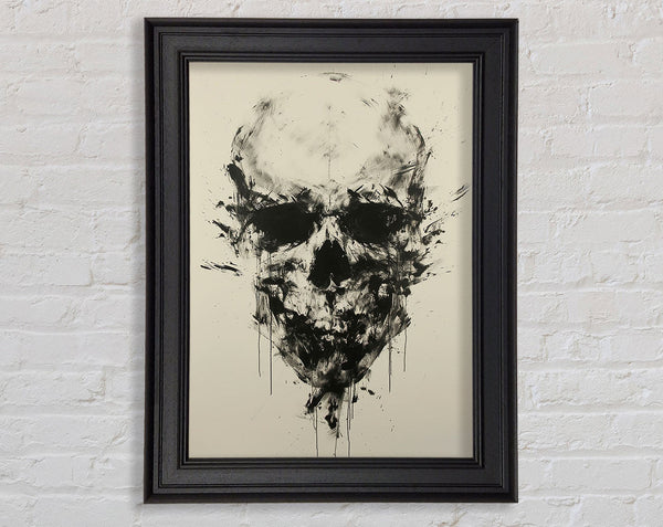 Skull Watercolour Black