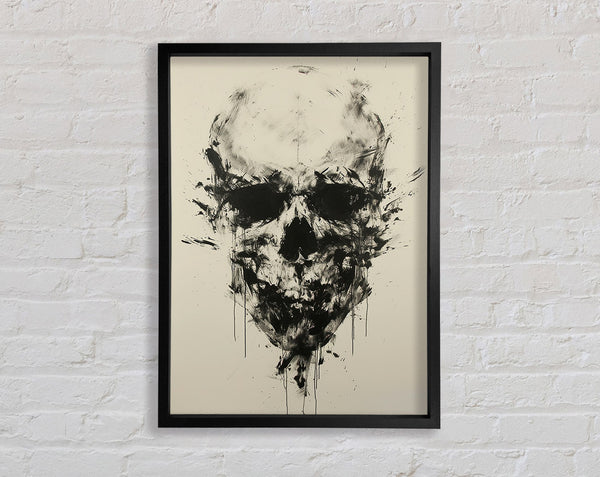 Skull Watercolour Black