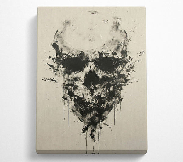 Skull Watercolour Black