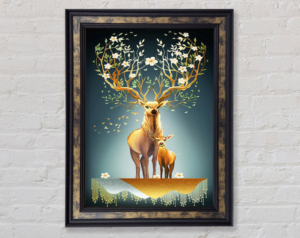 Stag Mother And Child