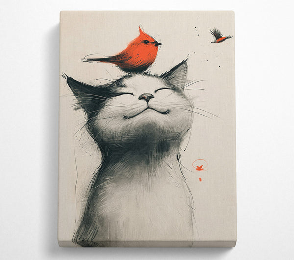 The Red Bird And Cat