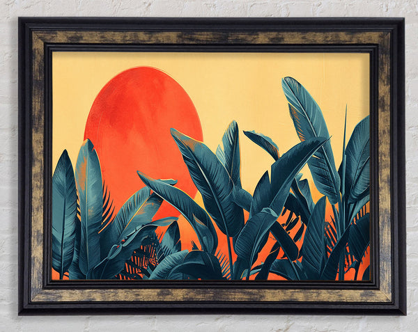 Tropical Sunset Leaves