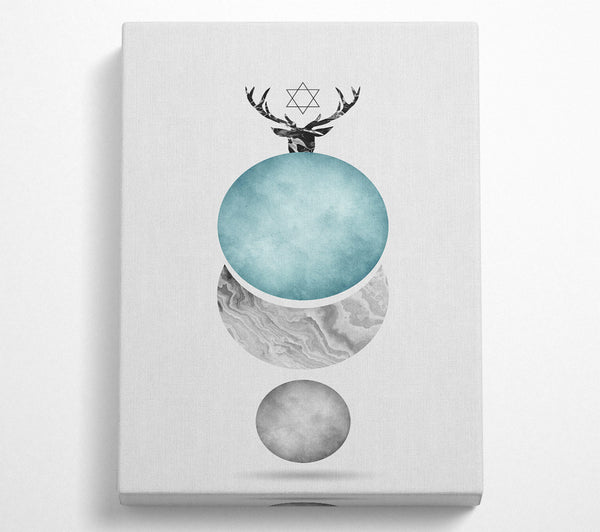 Turquoise Circle With Stag Image