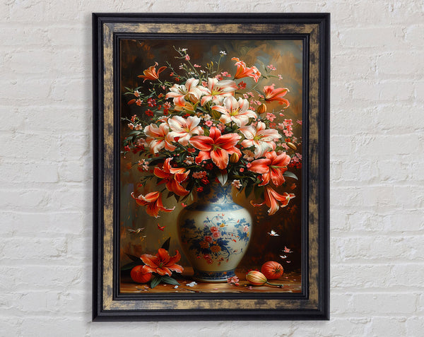 Vase Of Orange Flowers