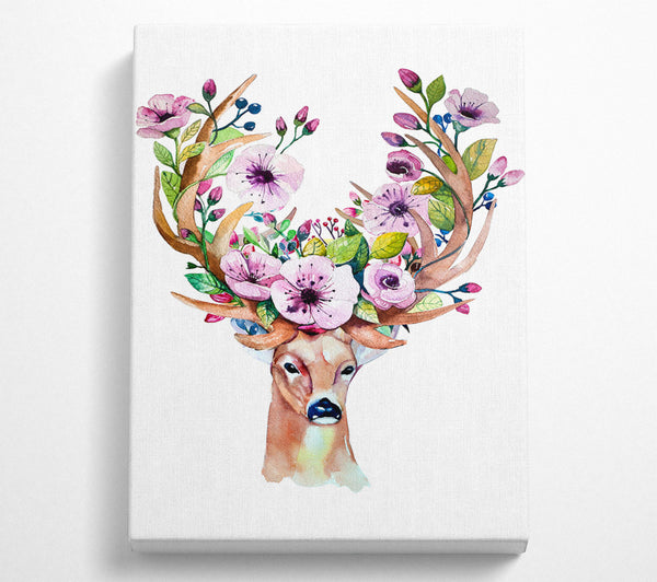 Watercolour Flower Stag