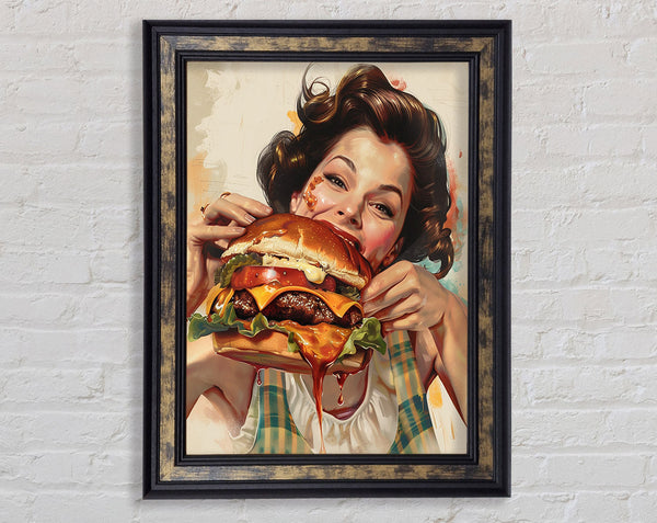 Woman Eating A Burger