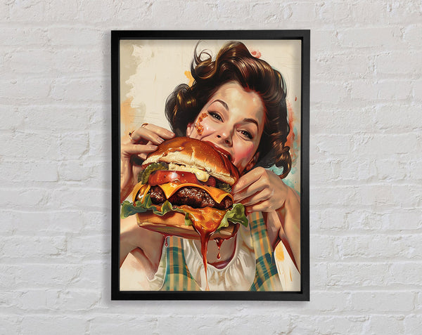 Woman Eating A Burger