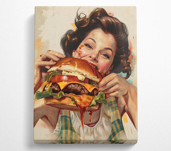 Woman Eating A Burger