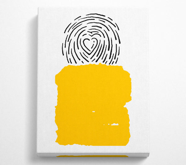 Yellow Shape With Heart Pattern