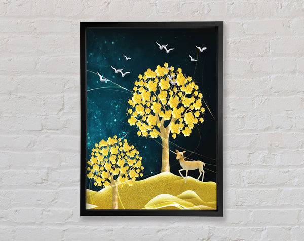 Yellow Tree And Night Sky