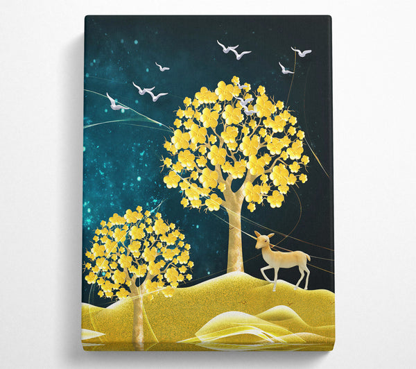 Yellow Tree And Night Sky