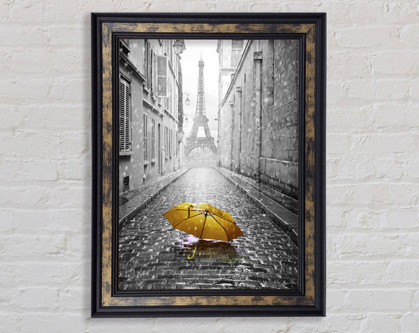 Yellow Umbrella In Paris