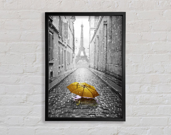 Yellow Umbrella In Paris