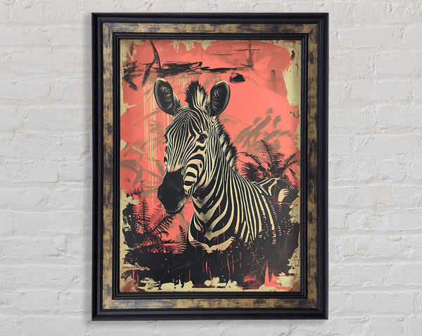 Zebra Collage Red