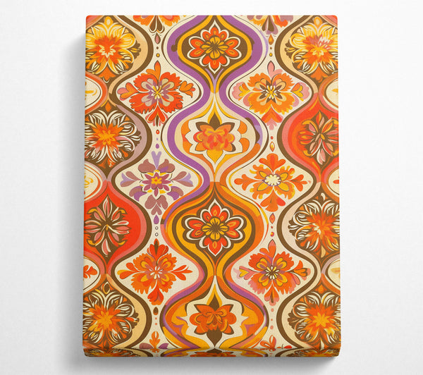 Groovy Orange Floral Damask