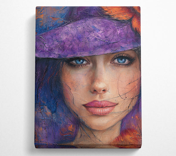 Portrait Of A Lady In A Purple Hat